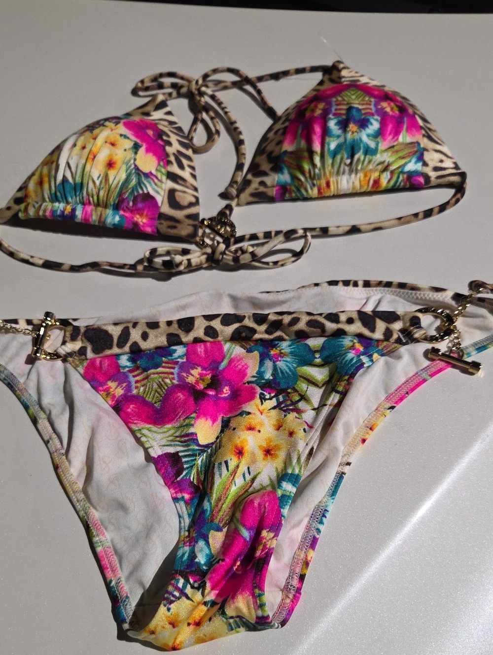 Victoria's Secret Pink Floral & Leopard Print 2 Piece